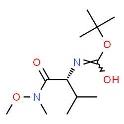 ChemSpider 2D Image | N-Methoxy-N-methyl-N~2~-{[(2-methyl-2-propanyl)oxy]carbonyl}-D-valinamide | C12H24N2O4