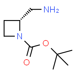 ChemSpider 2D Image | tert-Butyl (2R)-2-(aminomethyl)azetidine-1-carboxylate | C9H18N2O2