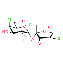 ChemSpider 2D Image | 1,6-Dichloro-1,6-dideoxy-beta-D-fructofuranosyl 4-chloro-4-deoxy-alpha-D-galactopyranoside | C12H19Cl3O8