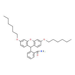 ChemSpider 2D Image | 2-[3,6-Bis(hexyloxy)-9H-xanthen-9-yl]benzamide | C32H39NO4