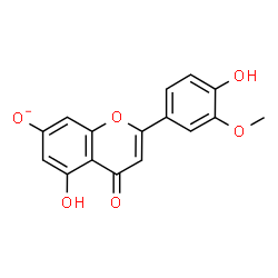 ChemSpider 2D Image | 4',5-dihydroxy-3'-methoxyflavon-7-olate(1-) | C16H11O6
