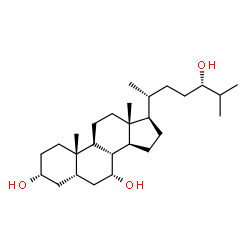 ChemSpider 2D Image | (24S)-5beta-cholestane-3alpha,7alpha,24-triol | C27H48O3