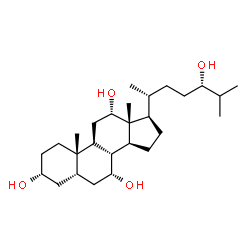 ChemSpider 2D Image | (24S)-5beta-cholestane-3alpha,7alpha,12alpha,24-tetrol | C27H48O4