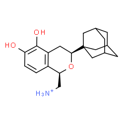 ChemSpider 2D Image | (1R,3S)-3-(adamantan-1-yl)-1-(ammoniomethyl)-3,4-dihydroisochromene-5,6-diol(1+) | C20H28NO3