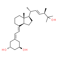ChemSpider 2D Image | (1R,3R,7E,17beta)-17-[(2R,3E,5R)-6-Hydroxy-5,6-dimethyl-3-hepten-2-yl]-9,10-secoestra-5,7-diene-1,3-diol | C27H44O3