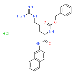 ChemSpider 2D Image | Benzyl [(2S)-5-carbamimidamido-1-(2-naphthylamino)-1-oxo-2-pentanyl]carbamate hydrochloride (1:1) | C24H28ClN5O3