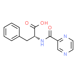 ChemSpider 2D Image | N-(2-Pyrazinylcarbonyl)-D-phenylalanine | C14H13N3O3