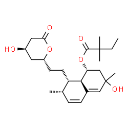 ChemSpider 2D Image | (1R,7S,8S,8aR)-3-Hydroxy-8-{2-[(2R,4R)-4-hydroxy-6-oxotetrahydro-2H-pyran-2-yl]ethyl}-3,7-dimethyl-1,2,3,7,8,8a-hexahydro-1-naphthalenyl 2,2-dimethylbutanoate | C25H38O6