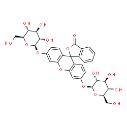 ChemSpider 2D Image | 6'-(beta-L-Glucopyranosyloxy)-3-oxo-3H-spiro[2-benzofuran-1,9'-xanthen]-3'-yl beta-D-glucopyranoside | C32H32O15