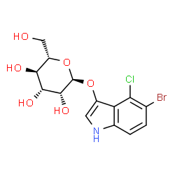 ChemSpider 2D Image | 5-Bromo-4-chloro-1H-indol-3-yl alpha-L-mannopyranoside | C14H15BrClNO6