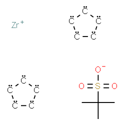 ChemSpider 2D Image | Hydridozirconium(1+) 2-methyl-2-propanesulfonate - 1,2,3,4,5-cyclopentanepentaylidene (1:1:2) | C14H10O3SZr