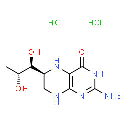 ChemSpider 2D Image | (6S)-2-Amino-6-[(2R)-1,2-dihydroxypropyl]-5,6,7,8-tetrahydro-4(1H)-pteridinone dihydrochloride | C9H17Cl2N5O3