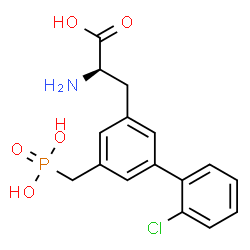 ChemSpider 2D Image | (2R)-2-Amino-3-[2'-chloro-5-(phosphonomethyl)-3-biphenylyl]propanoic acid | C16H17ClNO5P
