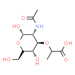 ChemSpider 2D Image | 2-Acetamido-3-O-(1-carboxyethyl)-2-deoxy-beta-L-idopyranose | C11H19NO8