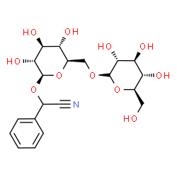 ChemSpider 2D Image | {[6-O-(alpha-D-Glucopyranosyl)-beta-D-glucopyranosyl]oxy}(phenyl)acetonitrile | C20H27NO11