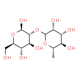 ChemSpider 2D Image | 2-O-(6-Deoxy-L-mannopyranosyl)-beta-D-glucopyranose | C12H22O10