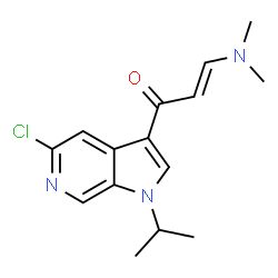 ChemSpider 2D Image | (2E)-1-(5-Chloro-1-isopropyl-1H-pyrrolo[2,3-c]pyridin-3-yl)-3-(dimethylamino)-2-propen-1-one | C15H18ClN3O