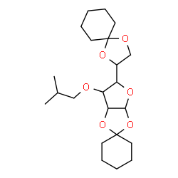 ChemSpider 2D Image | 5'-(1,4-Dioxaspiro[4.5]dec-2-yl)-6'-isobutoxytetrahydrospiro[cyclohexane-1,2'-furo[2,3-d][1,3]dioxole] | C22H36O6