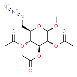 ChemSpider 2D Image | Methyl 2,3,4-tri-O-acetyl-6-azido-6-deoxy-alpha-D-glucopyranoside | C13H19N3O8