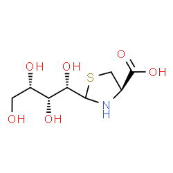 ChemSpider 2D Image | (4R)-2-[(1S,2R,3S)-1,2,3,4-Tetrahydroxybutyl]-1,3-thiazolidine-4-carboxylic acid | C8H15NO6S