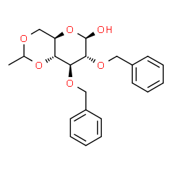 ChemSpider 2D Image | 2,3-Di-O-benzyl-4,6-O-ethylidene-beta-D-glucopyranose | C22H26O6