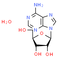 ChemSpider 2D Image | Adenosine hydrate (1:1) | C10H15N5O5