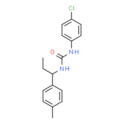 ChemSpider 2D Image | 1-(4-Chlorophenyl)-3-[1-(4-methylphenyl)propyl]urea | C17H19ClN2O