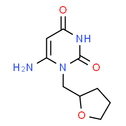 ChemSpider 2D Image | 6-Amino-1-(tetrahydro-2-furanylmethyl)-2,4(1H,3H)-pyrimidinedione | C9H13N3O3