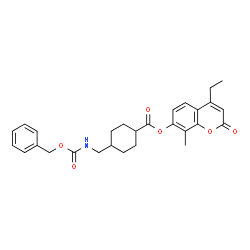 ChemSpider 2D Image | 4-Ethyl-8-methyl-2-oxo-2H-chromen-7-yl 4-({[(benzyloxy)carbonyl]amino}methyl)cyclohexanecarboxylate | C28H31NO6