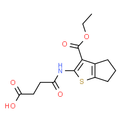 ChemSpider 2D Image | 3-{[3-(ethoxycarbonyl)-4H,5H,6H-cyclopenta[b]thiophen-2-yl]carbamoyl}propanoic acid | C14H17NO5S