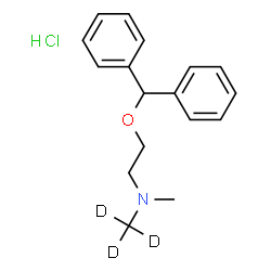 ChemSpider 2D Image | 2-(Diphenylmethoxy)-N-methyl-N-(~2~H_3_)methylethanamine hydrochloride (1:1) | C17H19D3ClNO