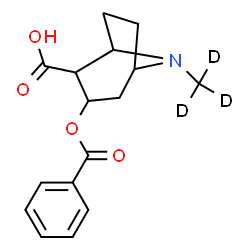 ChemSpider 2D Image | 3-(Benzoyloxy)-8-(~2~H_3_)methyl-8-azabicyclo[3.2.1]octane-2-carboxylic acid | C16H16D3NO4