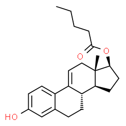ChemSpider 2D Image | 3-hydroxyestra-1,3,5(10),9(11)-tetraen-17?-yl pentanoate | C23H30O3