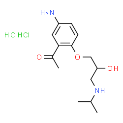 ChemSpider 2D Image | 1-{5-Amino-2-[2-hydroxy-3-(isopropylamino)propoxy]phenyl}ethanone dihydrochloride | C14H24Cl2N2O3