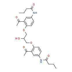 ChemSpider 2D Image | 1,3-BIS(2-ACETYL- 4-BUTYRAMIDOPHENOXY)-2-HYDROXYPROPANE | C27H34N2O7