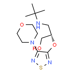 ChemSpider 2D Image | (2S)-3-[(2-Methyl-2-propanyl)amino]-2-{[4-(4-morpholinyl)-1,2,5-thiadiazol-3-yl]oxy}-1-propanol | C13H24N4O3S