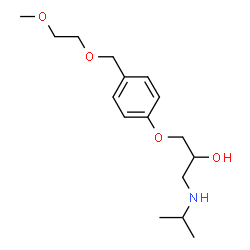 ChemSpider 2D Image | 1-(Isopropylamino)-3-{4-[(2-methoxyethoxy)methyl]phenoxy}-2-propanol | C16H27NO4