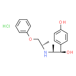 ChemSpider 2D Image | 4-[(1R,2S)-1-Hydroxy-2-{[(2S)-1-phenoxy-2-propanyl]amino}propyl]phenol hydrochloride (1:1) | C18H24ClNO3