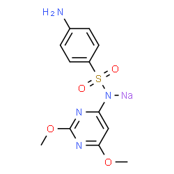 ChemSpider 2D Image | Sodium [(4-aminophenyl)sulfonyl](2,6-dimethoxy-4-pyrimidinyl)azanide | C12H13N4NaO4S