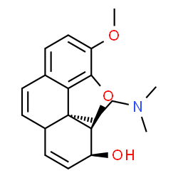 ChemSpider 2D Image | (3S,3aR,9bS)-9b-[2-(Dimethylamino)ethyl]-5-methoxy-3,3a,9a,9b-tetrahydrophenanthro[4,5-bcd]furan-3-ol | C19H23NO3