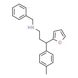 ChemSpider 2D Image | N-Benzyl-3-(2-furyl)-3-(4-methylphenyl)-1-propanamine | C21H23NO