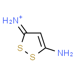 ChemSpider 2D Image | 5-Amino-3H-1,2-dithiol-3-iminium | C3H5N2S2