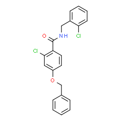 ChemSpider 2D Image | 4-(Benzyloxy)-2-chloro-N-(2-chlorobenzyl)benzamide | C21H17Cl2NO2