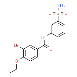 ChemSpider 2D Image | 3-Bromo-4-ethoxy-N-(3-sulfamoylphenyl)benzamide | C15H15BrN2O4S