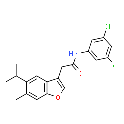 ChemSpider 2D Image | N-(3,5-Dichlorophenyl)-2-(5-isopropyl-6-methyl-1-benzofuran-3-yl)acetamide | C20H19Cl2NO2