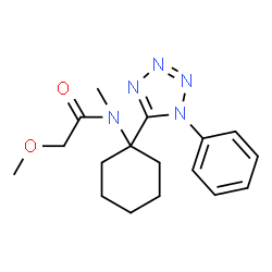 ChemSpider 2D Image | 2-Methoxy-N-methyl-N-[1-(1-phenyl-1H-tetrazol-5-yl)cyclohexyl]acetamide | C17H23N5O2
