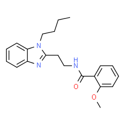 ChemSpider 2D Image | N-[2-(1-Butyl-1H-benzimidazol-2-yl)ethyl]-2-methoxybenzamide | C21H25N3O2