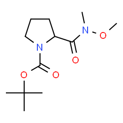ChemSpider 2D Image | tert-Butyl 2-(methoxy(methyl)carbamoyl)pyrrolidine-1-carboxylate | C12H22N2O4