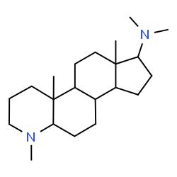 ChemSpider 2D Image | N,N,1,4a,6a-Pentamethylhexadecahydro-1H-indeno[5,4-f]quinolin-7-amine | C21H38N2