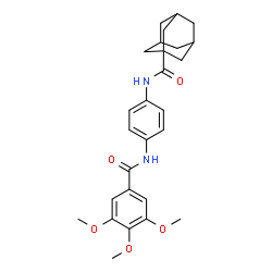 ChemSpider 2D Image | N-{4-[(3,4,5-Trimethoxybenzoyl)amino]phenyl}-1-adamantanecarboxamide | C27H32N2O5